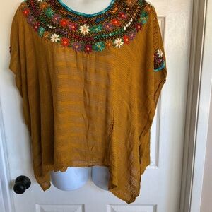 Hand Embroidered caftan style top